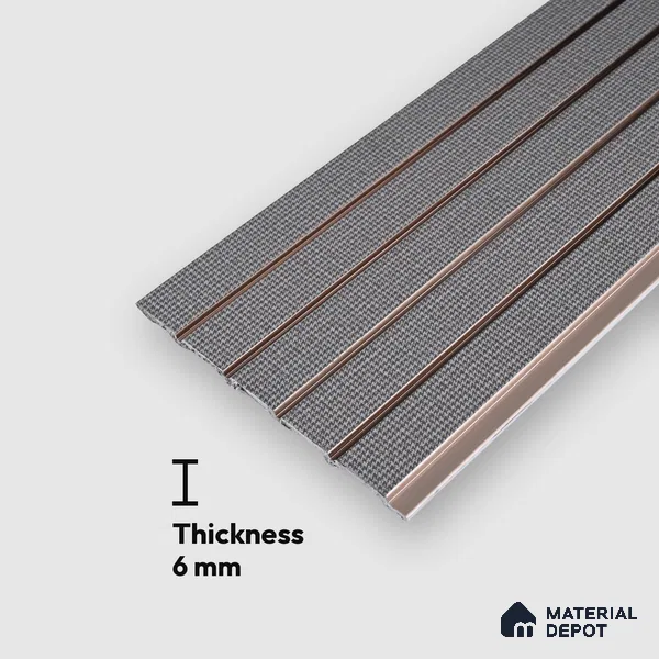 PN 06938 8 ft x 6 inch Charcoal Louvers/Panels - 6 mm