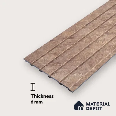 PN 06942 8 ft x 6 inch Charcoal Louvers/Panels - 6 mm