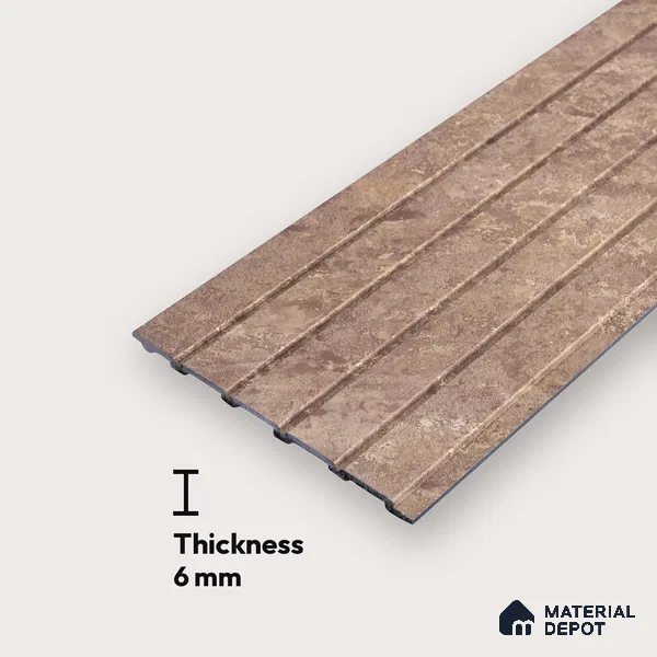 PN 06942 8 ft x 6 inch Charcoal Louvers/Panels - 6 mm