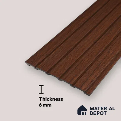 PN 06943 8 ft x 6 inch Charcoal Louvers/Panels - 6 mm
