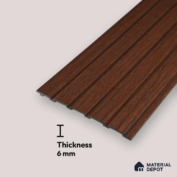 PN 06943 8 ft x 6 inch Charcoal Louvers/Panels - 6 mm