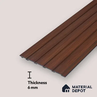 Wooden Look PN 06947 8 ft x 6 inch Charcoal Panel - 6 mm | Suitable for Living Room, Bedroom & TV Cabinet | Width is Subjected to 5% Variation