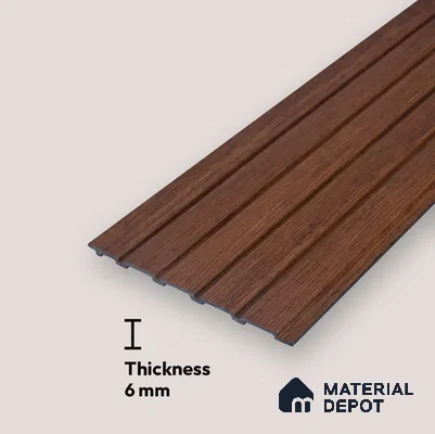 Wooden Look PN 06948 8 ft x 6 inch Charcoal Panel - 6 mm | Suitable for Living Room, Bedroom & TV Cabinet | Width is Subjected to 5% Variation