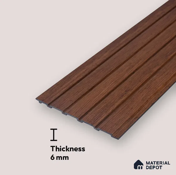 Wooden Look PN 06948 8 ft x 6 inch Charcoal Panel - 6 mm | Suitable for Living Room, Bedroom & TV Cabinet | Width is Subjected to 5% Variation