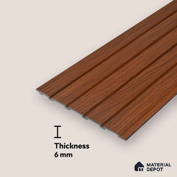 PN 06949 8 ft x 6 inch Charcoal Louvers/Panels - 6 mm