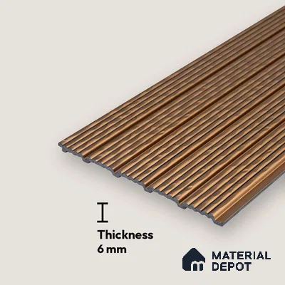 Brown Plain Colour Look Charcoal Louver/Panel 9.5 ft x 7.8 inch - 6 mm | Ideal for Feature Wall, Living Room, Bedroom, Home, TV Unit | PN 07032