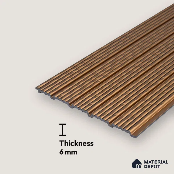 Brown Plain Colour Look Charcoal Louver/Panel 9.5 ft x 7.8 inch - 6 mm | Ideal for Feature Wall, Living Room, Bedroom, Home, TV Unit | PN 07032