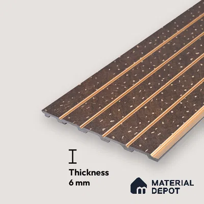 Nutmeg Brown Stone Look PN 07036 9.5 ft x 7.8 inch Charcoal Panel - 6 mm | Suitable for Feature Wall, TV Unit & Living Room | Width is Subjected to 5% Variation