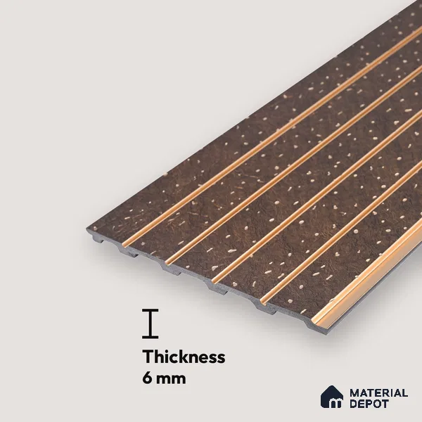 Nutmeg Brown Stone Look PN 07036 9.5 ft x 7.8 inch Charcoal Panel - 6 mm | Suitable for Feature Wall, TV Unit & Living Room | Width is Subjected to 5% Variation
