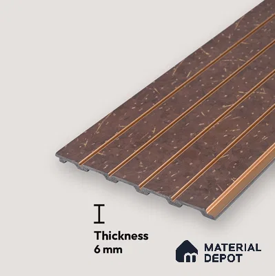 Cappucino Brown Stone Look PN 07037 9.5 ft x 7.8 inch Charcoal Panel - 6 mm | Suitable for Feature Wall, TV Unit & Living Room | Width is Subjected to 5% Variation