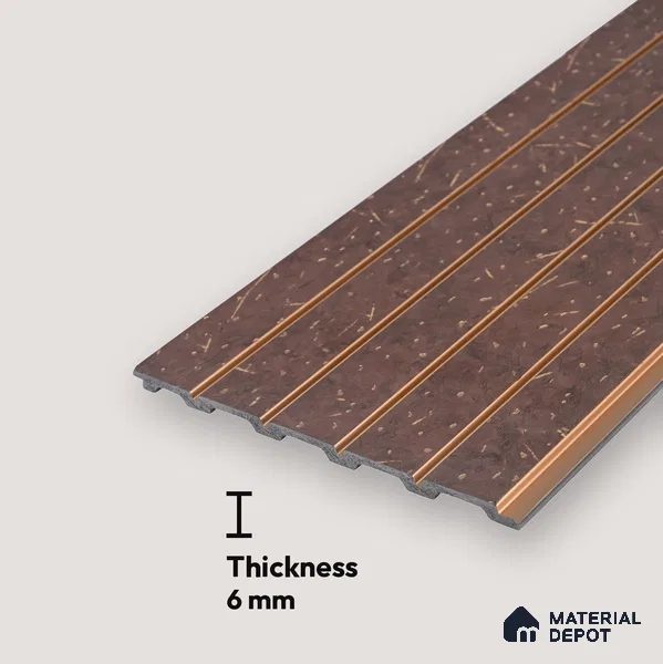 Cappucino Brown Stone Look PN 07037 9.5 ft x 7.8 inch Charcoal Panel - 6 mm | Suitable for Feature Wall, TV Unit & Living Room | Width is Subjected to 5% Variation