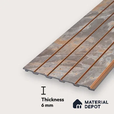 Grey Marble Look Charcoal Louver/Panel 9.5 ft x 7.8 inch - 6 mm | Ideal for Feature Wall, Living Room, Bedroom, Home, TV Unit | PN 07038