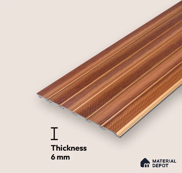 Wooden Look PN 07041 9.5 ft x 7.8 inch Charcoal Panel - 6 mm | Suitable for Feature Wall, TV Unit & Living Room | Width is Subjected to 5% Variation