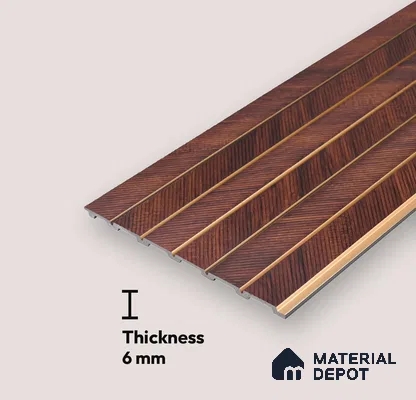 Wooden Look PN 07042 9.5 ft x 7.8 inch Charcoal Panel - 6 mm | Suitable for Feature Wall, TV Unit & Living Room | Width is Subjected to 5% Variation