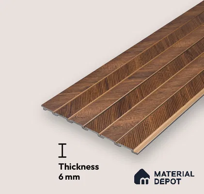 Wooden Look PN 07043 9.5 ft x 7.8 inch Charcoal Panel - 6 mm | Suitable for Feature Wall, TV Unit & Living Room | Width is Subjected to 5% Variation