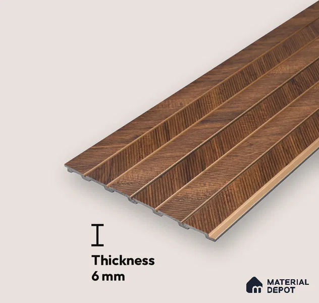 Wooden Look PN 07043 9.5 ft x 7.8 inch Charcoal Panel - 6 mm | Suitable for Feature Wall, TV Unit & Living Room | Width is Subjected to 5% Variation