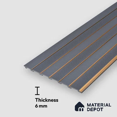 Mid Grey Patterned Look PN 07045 9.5 ft x 7.8 inch Charcoal Panel - 6 mm | Suitable for Feature Wall, TV Unit & Living Room | Width is Subjected to 5% Variation