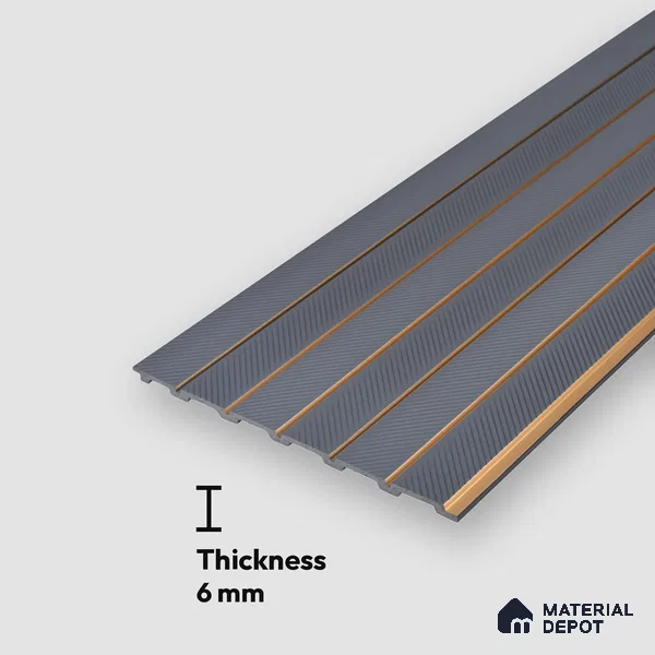 Mid Grey Patterned Look PN 07045 9.5 ft x 7.8 inch Charcoal Panel - 6 mm | Suitable for Feature Wall, TV Unit & Living Room | Width is Subjected to 5% Variation