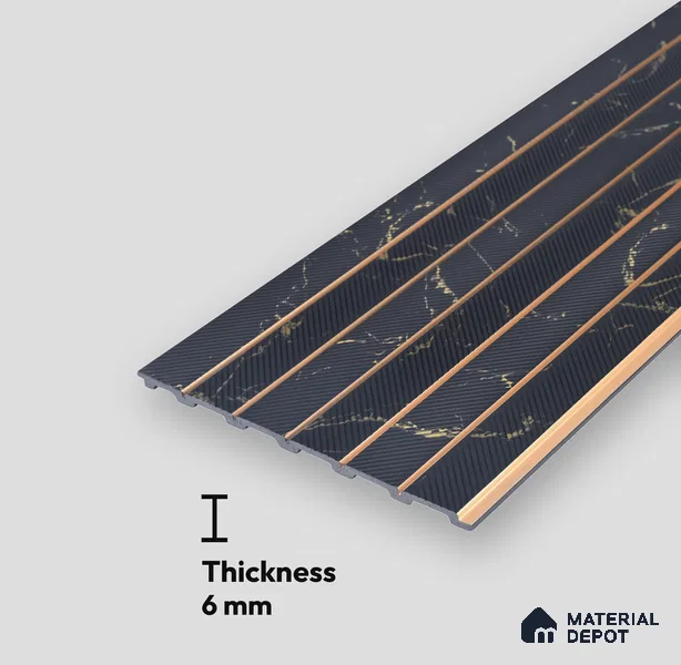 Graphite Grey Marble Look PN 07046 9.5 ft x 7.8 inch Charcoal Panel - 6 mm | Suitable for Feature Wall, TV Unit & Living Room | Width is Subjected to 5% Variation