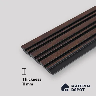 Brown Wooden Look Charcoal Louver/Panel 8 ft x 4.9 inch - 11 mm | Ideal for Feature Wall, Living Room, Bedroom, Home, TV Unit | PN 07048