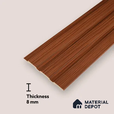 Brown Wooden Look Charcoal Louver/Panel 9.5 ft x 4.6 inch - 8 mm | Ideal for Feature Wall, Living Room, Bedroom, Home, TV Unit | PN 07058