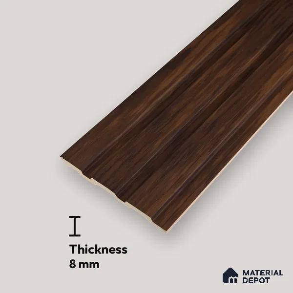 Wooden Look PN 07059 9.5 ft x 4.6 inch Charcoal Panel - 8 mm | Suitable for Feature Wall, TV Unit & Living Room | Width is Subjected to 5% Variation