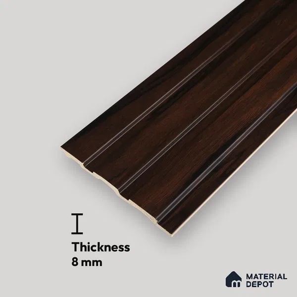 Wooden Look PN 07061 9.5 ft x 4.6 inch Charcoal Panel - 8 mm | Suitable for Feature Wall, TV Unit & Living Room | Width is Subjected to 5% Variation
