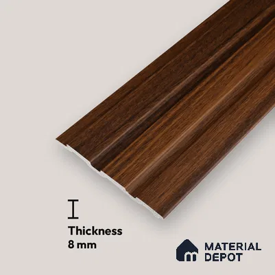 Brown Wooden Look Charcoal Louver/Panel 9.5 ft x 4.6 inch - 8 mm | Ideal for Feature Wall, Living Room, Bedroom, Home, TV Unit | PN 07062