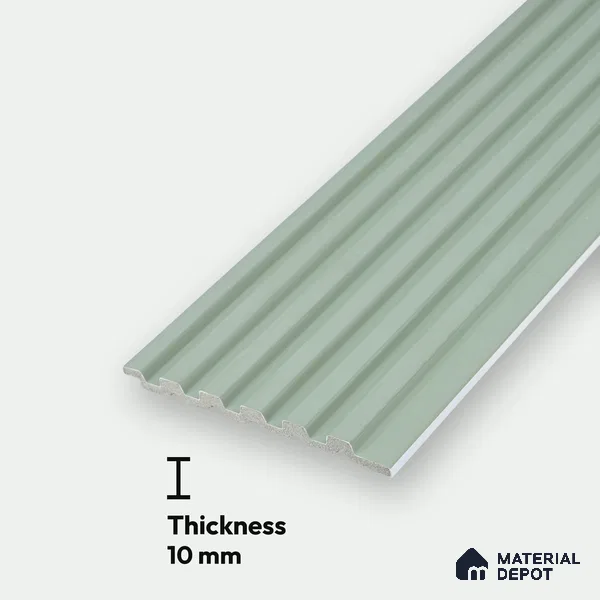 Green Plain Colour Look Charcoal Louver/Panel 9.5 ft x 4.9 inch - 10 mm | Ideal for Feature Wall, Living Room, Bedroom, Home, TV Unit | PN 07073