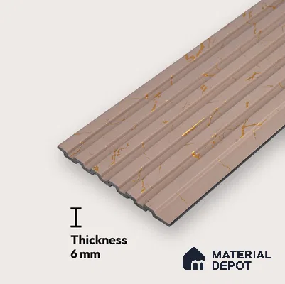 Brown Wooden Look Charcoal Louver/Panel 10 ft x 5 inch - 6 mm | Ideal for Feature Wall, Living Room, Bedroom, Home, TV Unit | PN 07084
