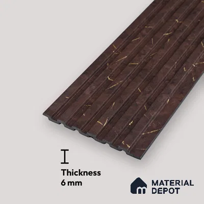 Brown Marble Look Charcoal Louver/Panel 10 ft x 5 inch - 6 mm | Ideal for Feature Wall, Living Room, Bedroom, Home, TV Unit | PN 07085