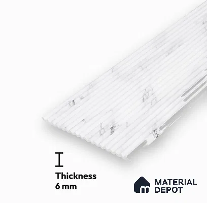 White Plain Colour Look Charcoal Louver/Panel 9.5 ft x 6 inch - 6 mm | Ideal for Feature Wall, Living Room, Bedroom, Home, TV Unit | PN 07118