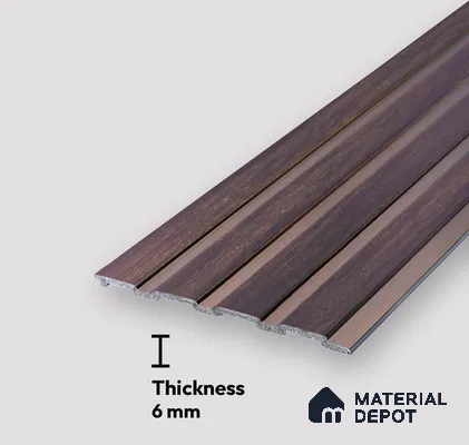 Brown Wooden Look Charcoal Louver/Panel 9.5 ft x 6 inch - 6 mm | Ideal for Feature Wall, Living Room, Bedroom, Home, TV Unit | PN 07123