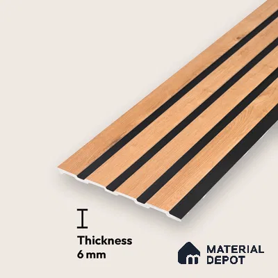 Brown Wooden Look Charcoal Louver/Panel 9.5 ft x 6 inch - 6 mm | Ideal for Feature Wall, Living Room, Bedroom, Home, TV Unit | PN 07127
