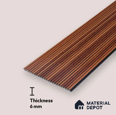 Wooden Look PN 07134 9.5 ft x 6 inch Charcoal Panel - 6 mm | Suitable for Feature Wall, TV Unit & Living Room | Width is Subjected to 5% Variation