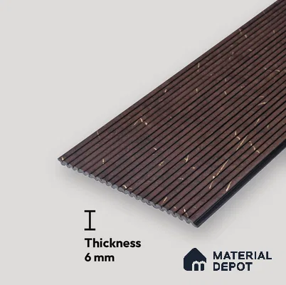 Wooden Look PN 07135 9.5 ft x 6 inch Charcoal Panel - 6 mm | Suitable for Feature Wall, TV Unit & Living Room | Width is Subjected to 5% Variation