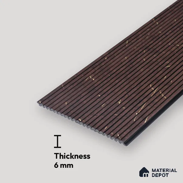 Wooden Look PN 07135 9.5 ft x 6 inch Charcoal Panel - 6 mm | Suitable for Feature Wall, TV Unit & Living Room | Width is Subjected to 5% Variation