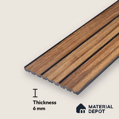 Wooden Look PN 07137 9.5 ft x 6 inch Charcoal Panel - 6 mm | Suitable for Feature Wall, TV Unit & Living Room | Width is Subjected to 5% Variation
