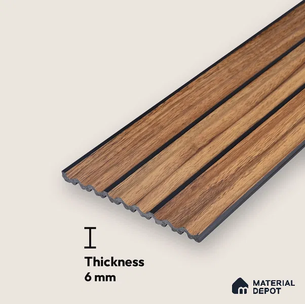 Wooden Look PN 07137 9.5 ft x 6 inch Charcoal Panel - 6 mm | Suitable for Feature Wall, TV Unit & Living Room | Width is Subjected to 5% Variation