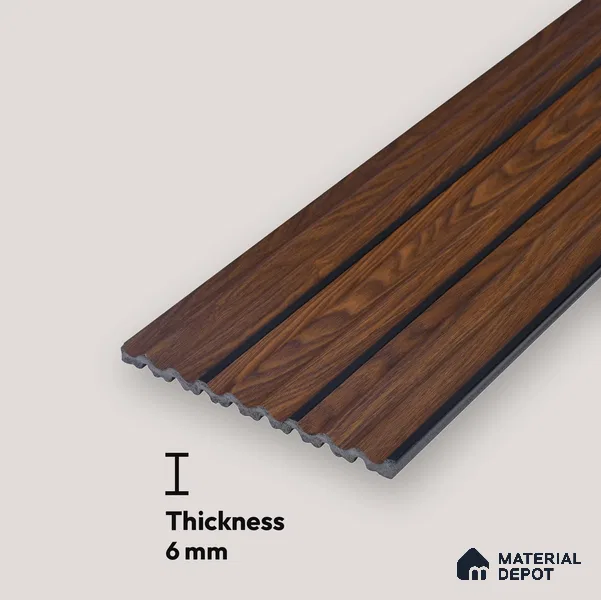 Wooden Look PN 07139 9.5 ft x 6 inch Charcoal Panel - 6 mm | Suitable for Feature Wall, TV Unit & Living Room | Width is Subjected to 5% Variation