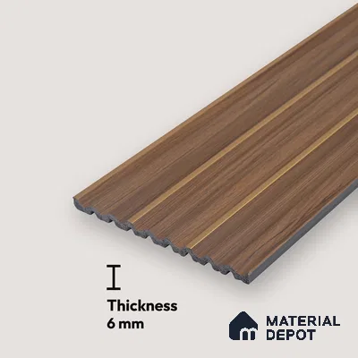 Wooden Look PN 07141 9.5 ft x 6 inch Charcoal Panel - 6 mm | Suitable for Feature Wall, TV Unit & Living Room | Width is Subjected to 5% Variation