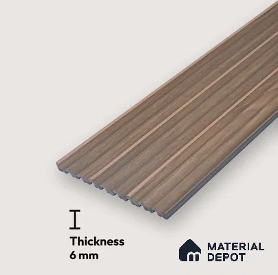 Wooden Look PN 07142 9.5 ft x 6 inch Charcoal Panel - 6 mm | Suitable for Feature Wall, TV Unit & Living Room | Width is Subjected to 5% Variation