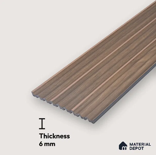 Wooden Look PN 07142 9.5 ft x 6 inch Charcoal Panel - 6 mm | Suitable for Feature Wall, TV Unit & Living Room | Width is Subjected to 5% Variation