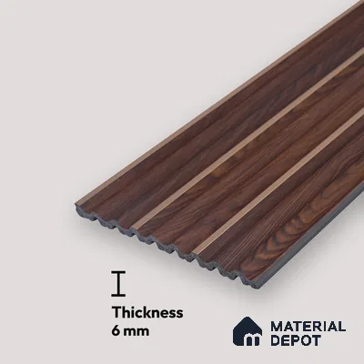 Wooden Look PN 07144 9.5 ft x 6 inch Charcoal Panel - 6 mm | Suitable for Feature Wall, TV Unit & Living Room | Width is Subjected to 5% Variation
