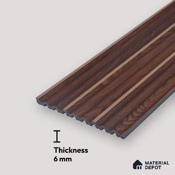 Wooden Look PN 07144 9.5 ft x 6 inch Charcoal Panel - 6 mm | Suitable for Feature Wall, TV Unit & Living Room | Width is Subjected to 5% Variation