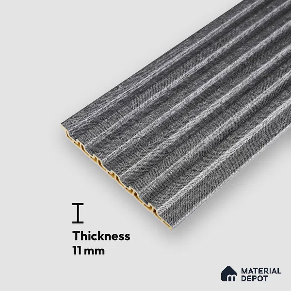 Cloud Grey Fabric Look PN 07153 9.5 ft x 4.7 inch Charcoal Panel - 11 mm | Suitable for Feature Wall, TV Unit & Living Room | Width is Subjected to 5% Variation