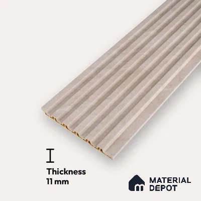 Beige Stone Look Charcoal Louver/Panel 9.5 ft x 4.7 inch - 11 mm | Ideal for Feature Wall, Living Room, Bedroom, Home, TV Unit | PN 07154