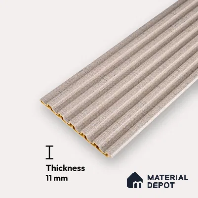 Cappuccino Beige Fabric Look PN 07155 9.5 ft x 4.7 inch Charcoal Panel - 11 mm | Suitable for Feature Wall, TV Unit & Living Room | Width is Subjected to 5% Variation