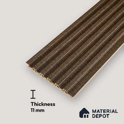 Mocha Brown Fabric Look PN 07156 9.5 ft x 4.7 inch Charcoal Panel - 11 mm | Suitable for Feature Wall, TV Unit & Living Room | Width is Subjected to 5% Variation