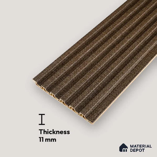 Mocha Brown Fabric Look PN 07156 9.5 ft x 4.7 inch Charcoal Panel - 11 mm | Suitable for Feature Wall, TV Unit & Living Room | Width is Subjected to 5% Variation